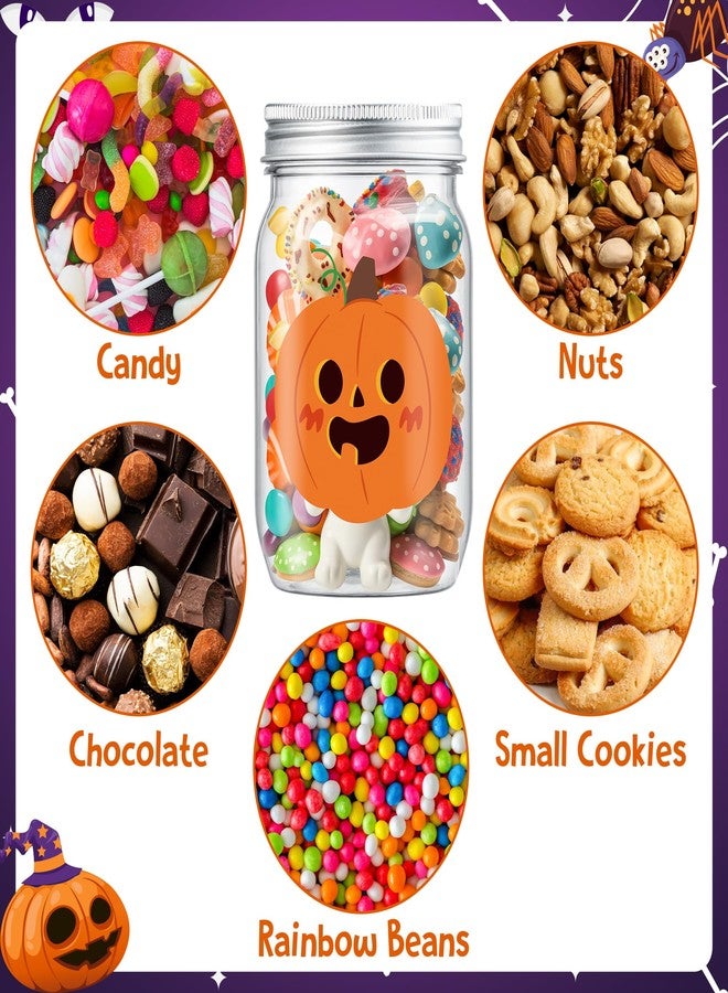 JAPBOR Halloween Candy Jars Containers - 14PCS Halloween Small Plastic Cookie Candy Jar with Lid Pumpkin Ghost Sticker Decoration, DIY Sugar Storage Dish Craft, Party Favor Gift Bottle Decor - Image 3